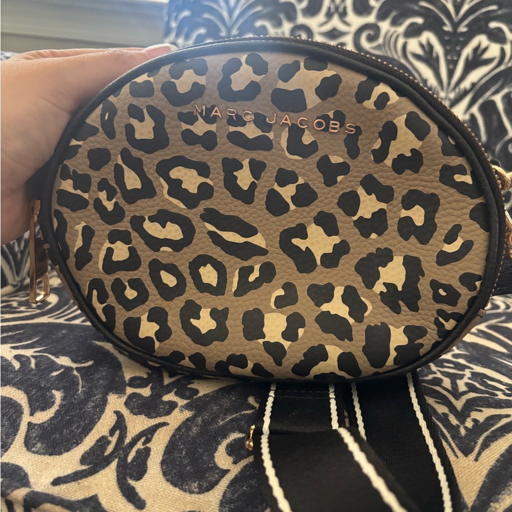 Marc Jacobs Tan and Black Crossbody Bag with Leopard Print